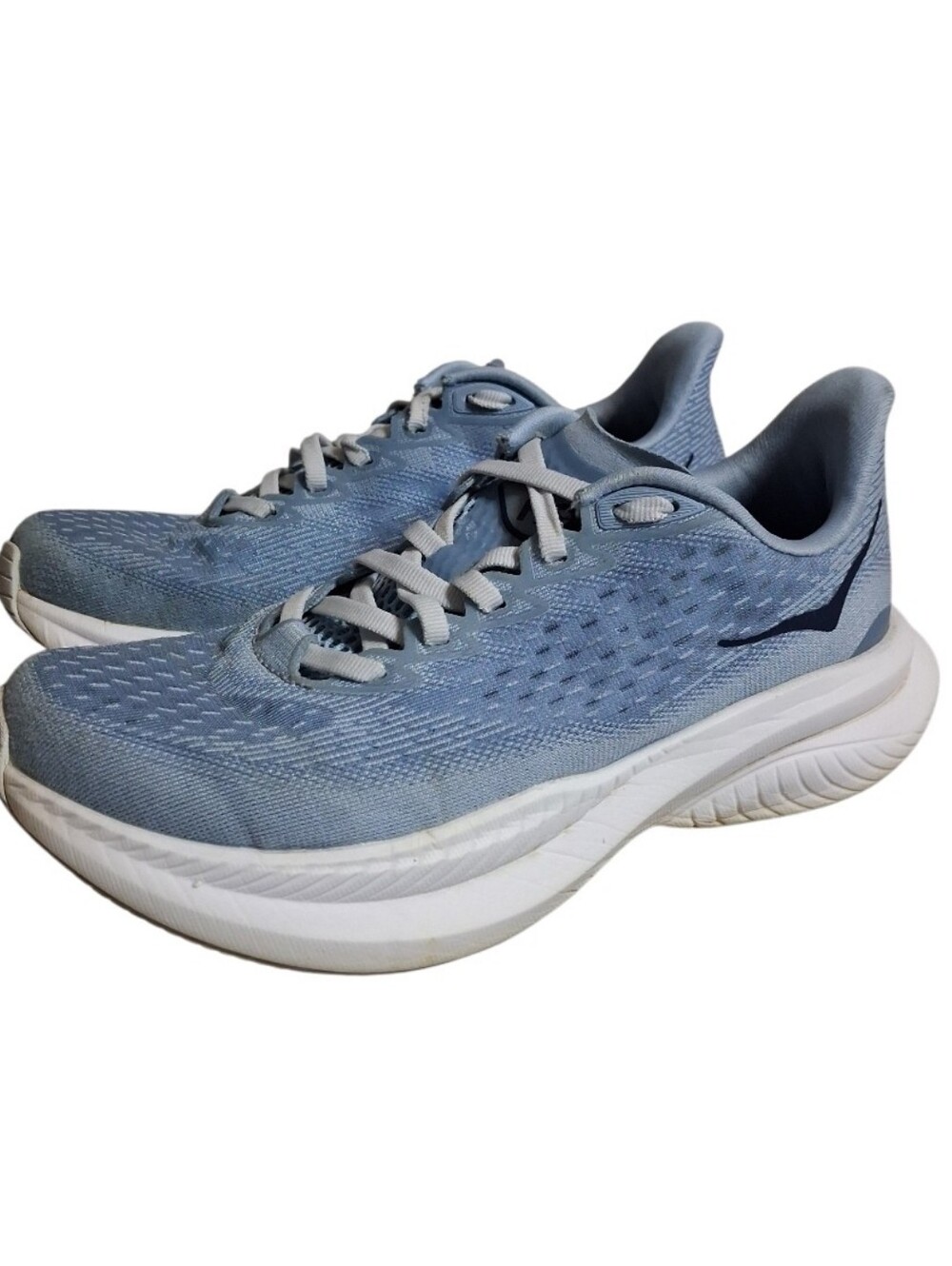 Hoka One One Mach 6 Womens Size 6 B White Blue Athletic Running Shoes Sneakers